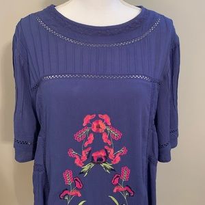Purple embroidered dress